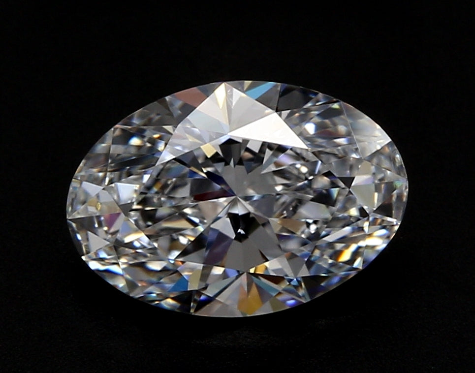 3.09 Carat Oval Lab Diamond with  Cut Diamond in 14KT  view 1
