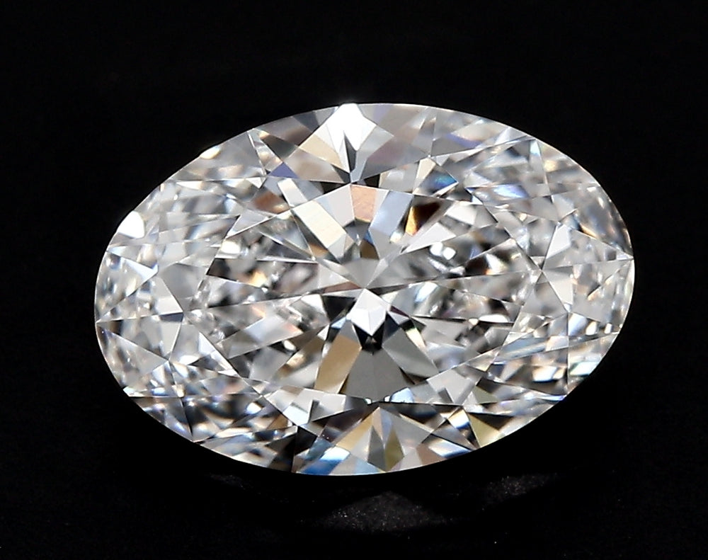 3.01 Carat Oval Lab Diamond with  Cut Diamond in 14KT  view 1
