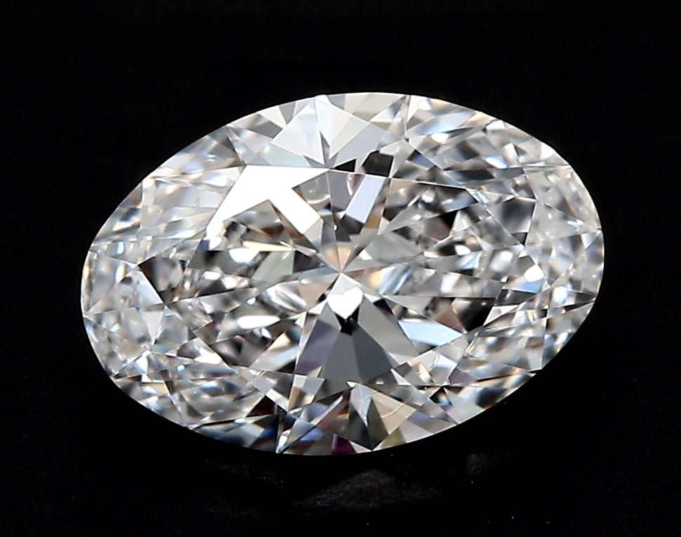 3.07 Carat Oval Lab Diamond with  Cut Diamond in 14KT  view 1
