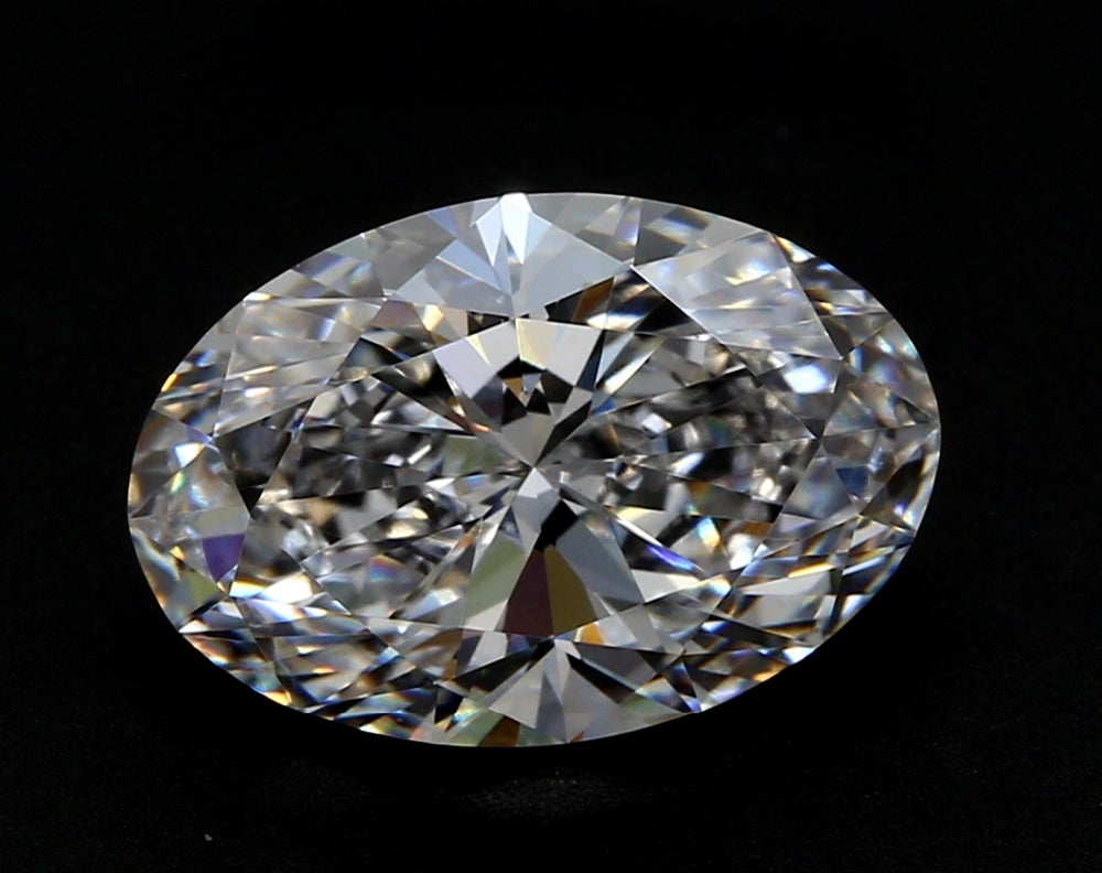 3.03 Carat Oval Lab Diamond with  Cut Diamond in 14KT  view 1
