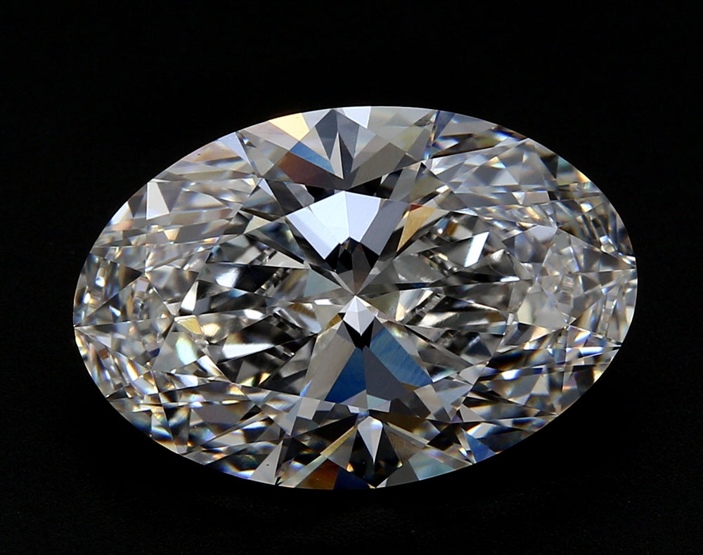 3.04 Carat Oval Lab Diamond with  Cut Diamond in 14KT  view 1
