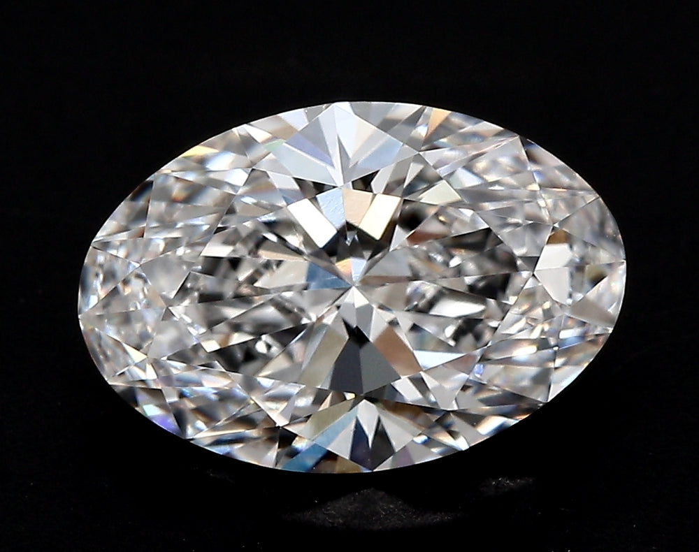 2.55 Carat Oval Lab Diamond with  Cut Diamond in 14KT  view 1
