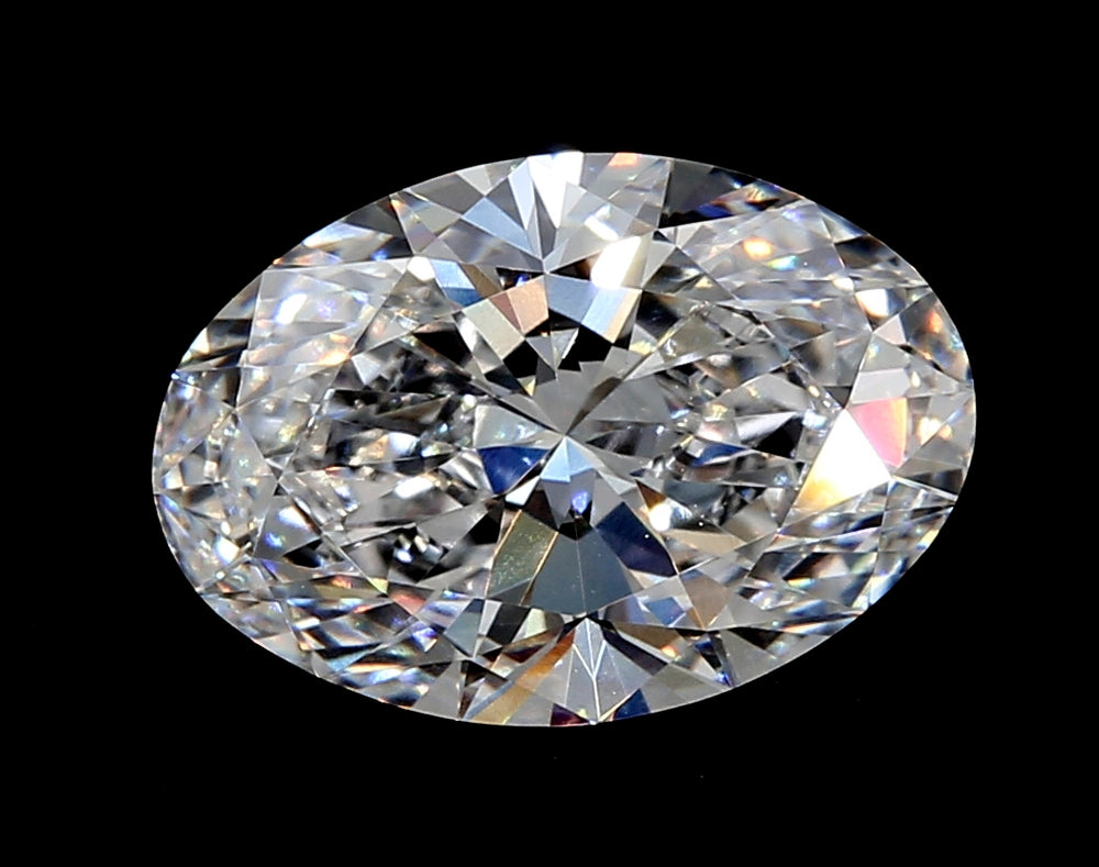 4.0 Carat Oval Lab Diamond with  Cut Diamond in 14KT  view 1

