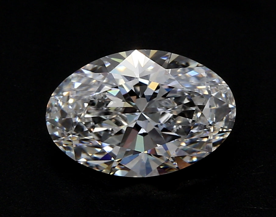 3.81 Carat Oval Lab Diamond with  Cut Diamond in 14KT  view 1
