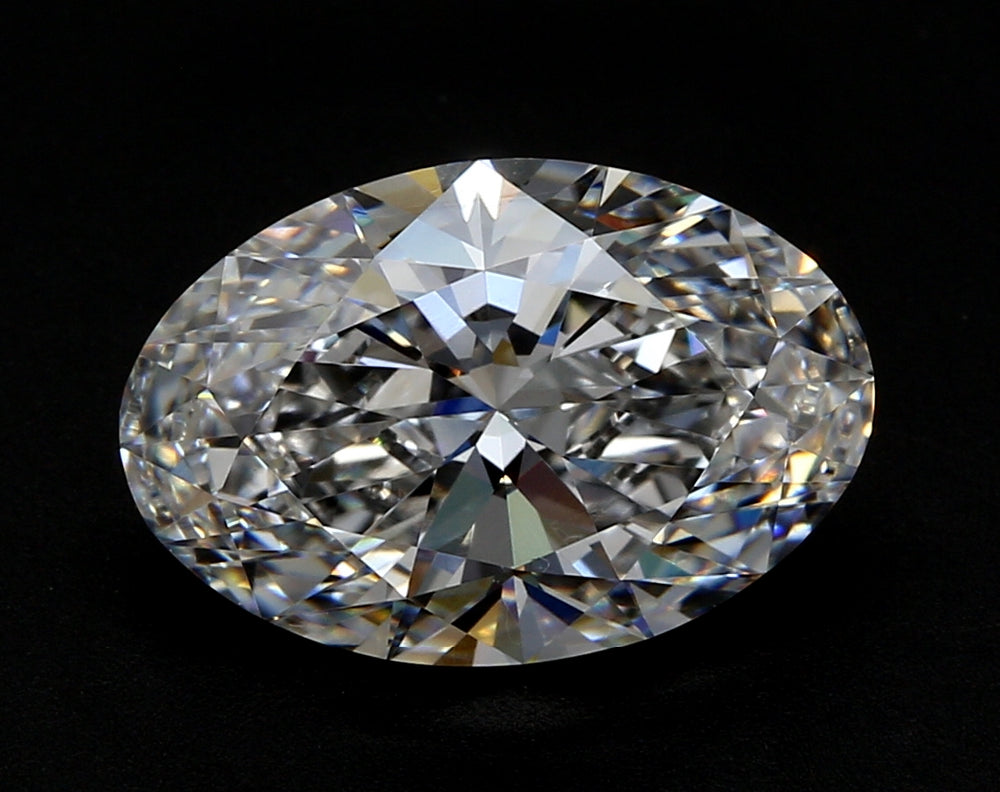 2.77 Carat Oval Lab Diamond with  Cut Diamond in 14KT  view 1
