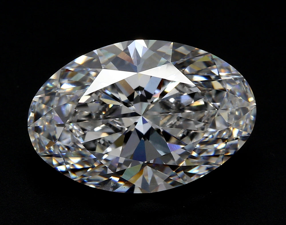 3.71 Carat Oval Lab Diamond with  Cut Diamond in 14KT  view 1

