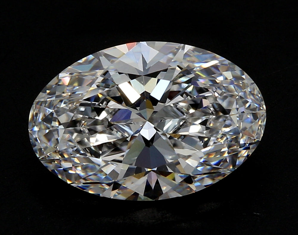 4.03 Carat Oval Lab Diamond with  Cut Diamond in 14KT  view 1
