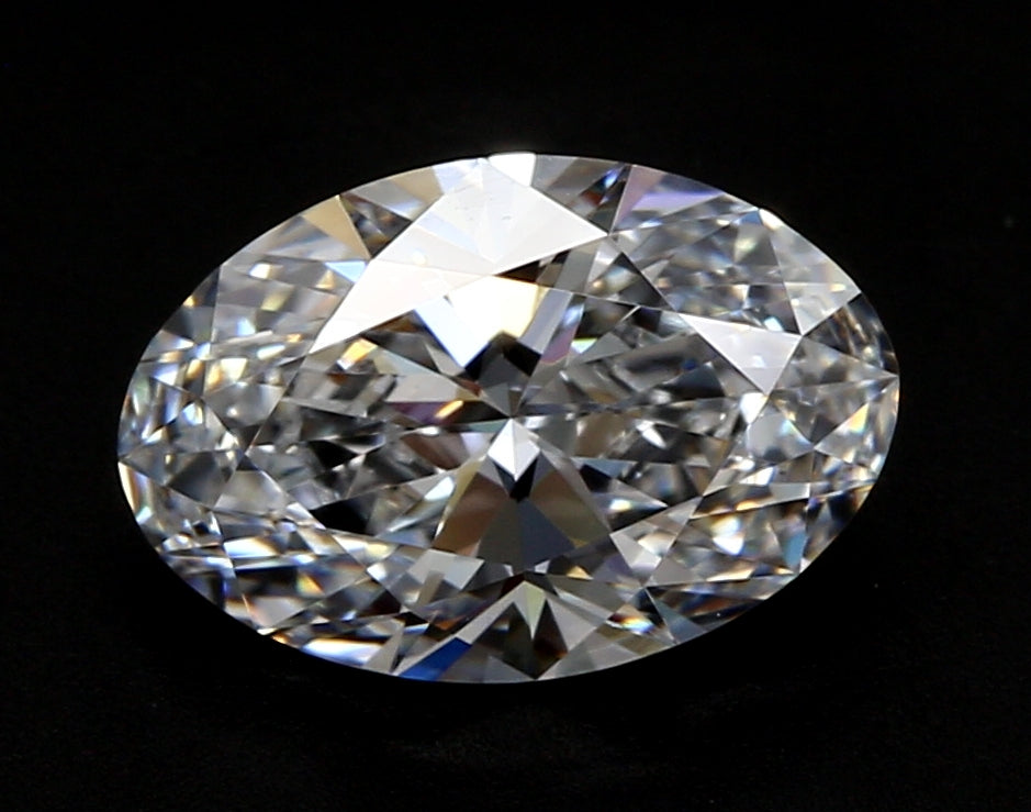 4.73 Carat Oval Lab Diamond with  Cut Diamond in 14KT  view 1
