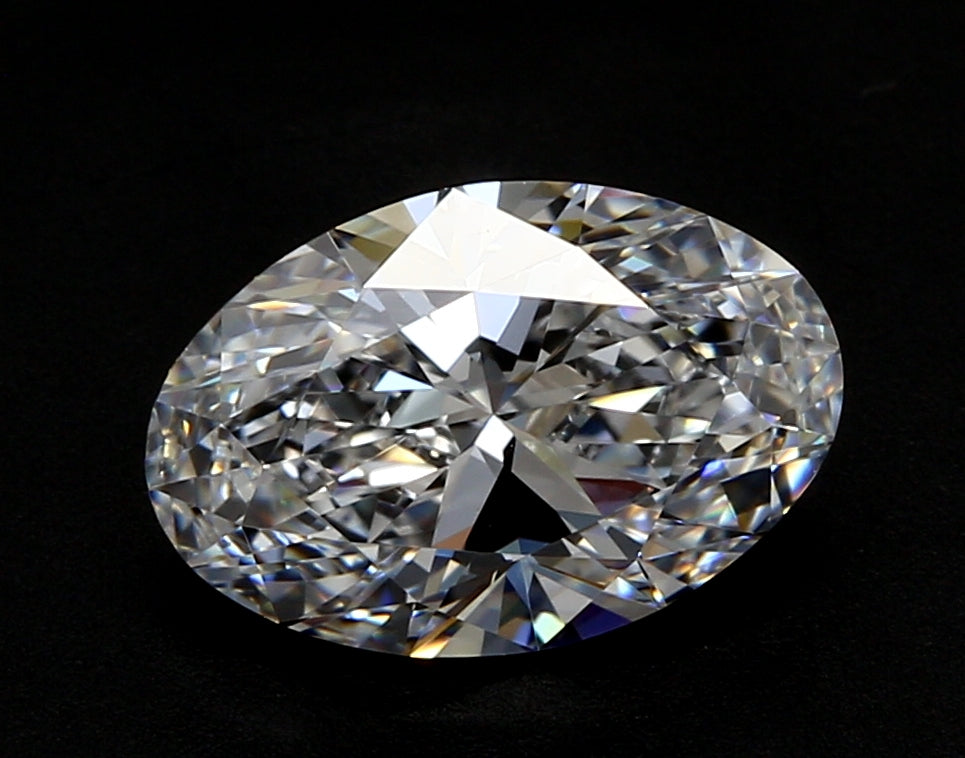 2.51 Carat Oval Lab Diamond with  Cut Diamond in 14KT  view 1
