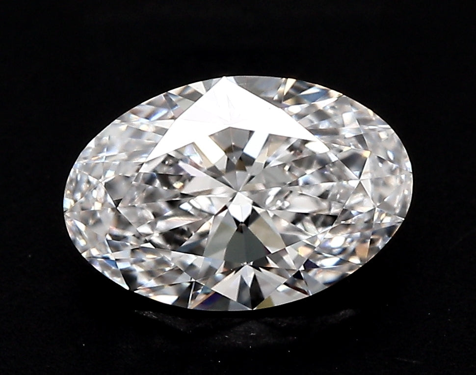 3.05 Carat Oval Lab Diamond with  Cut Diamond in 14KT  view 1
