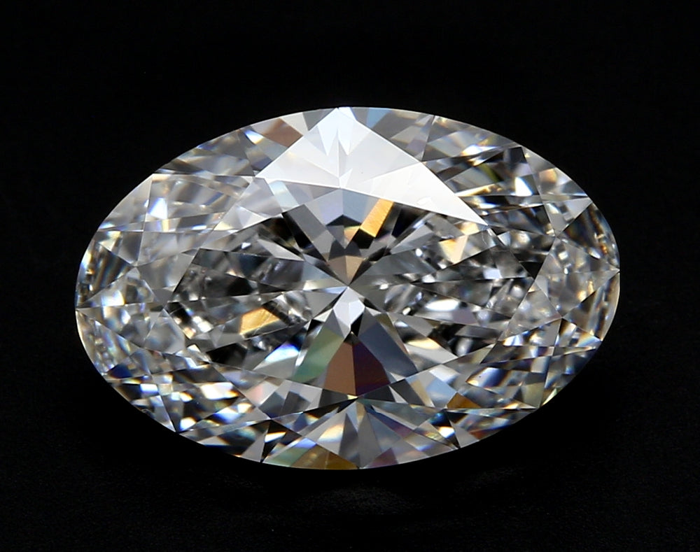 7.53 Carat Oval Lab Diamond with  Cut Diamond in 14KT  view 1
