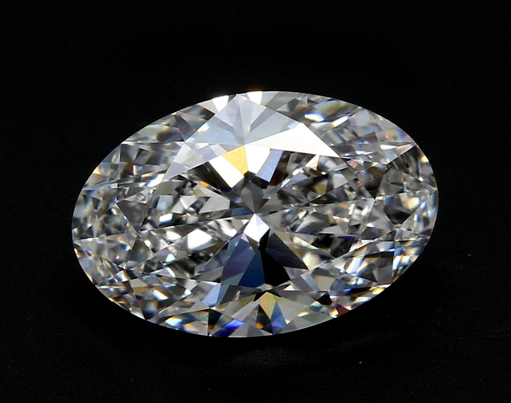 2.54 Carat Oval Lab Diamond with  Cut Diamond in 14KT  view 1
