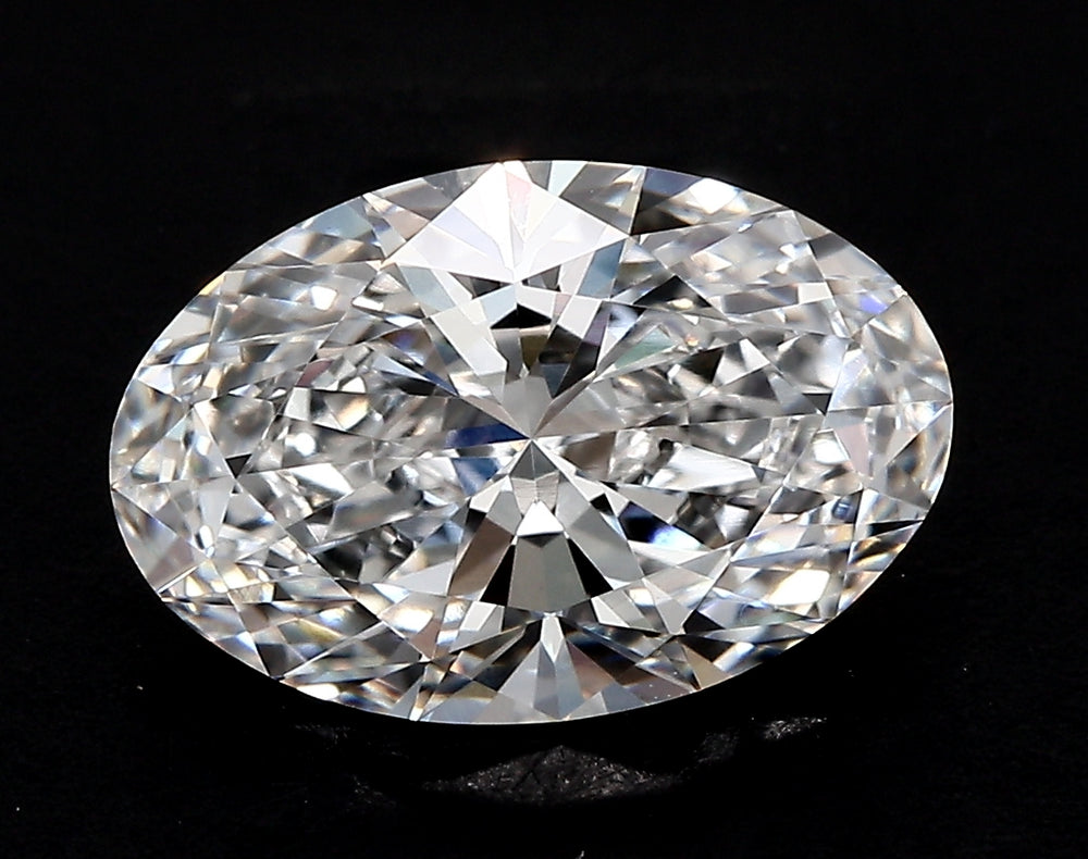 2.53 Carat Oval Lab Diamond with  Cut Diamond in 14KT  view 1
