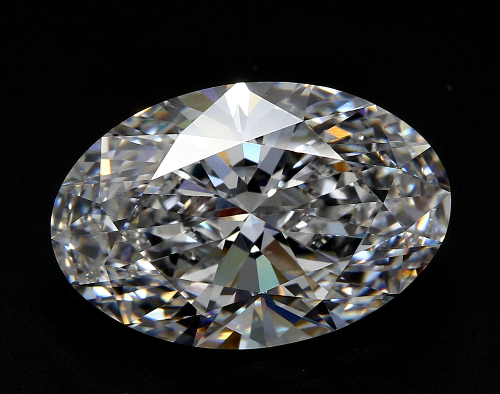 5.59 Carat Oval Lab Diamond with  Cut Diamond in 14KT  view 1
