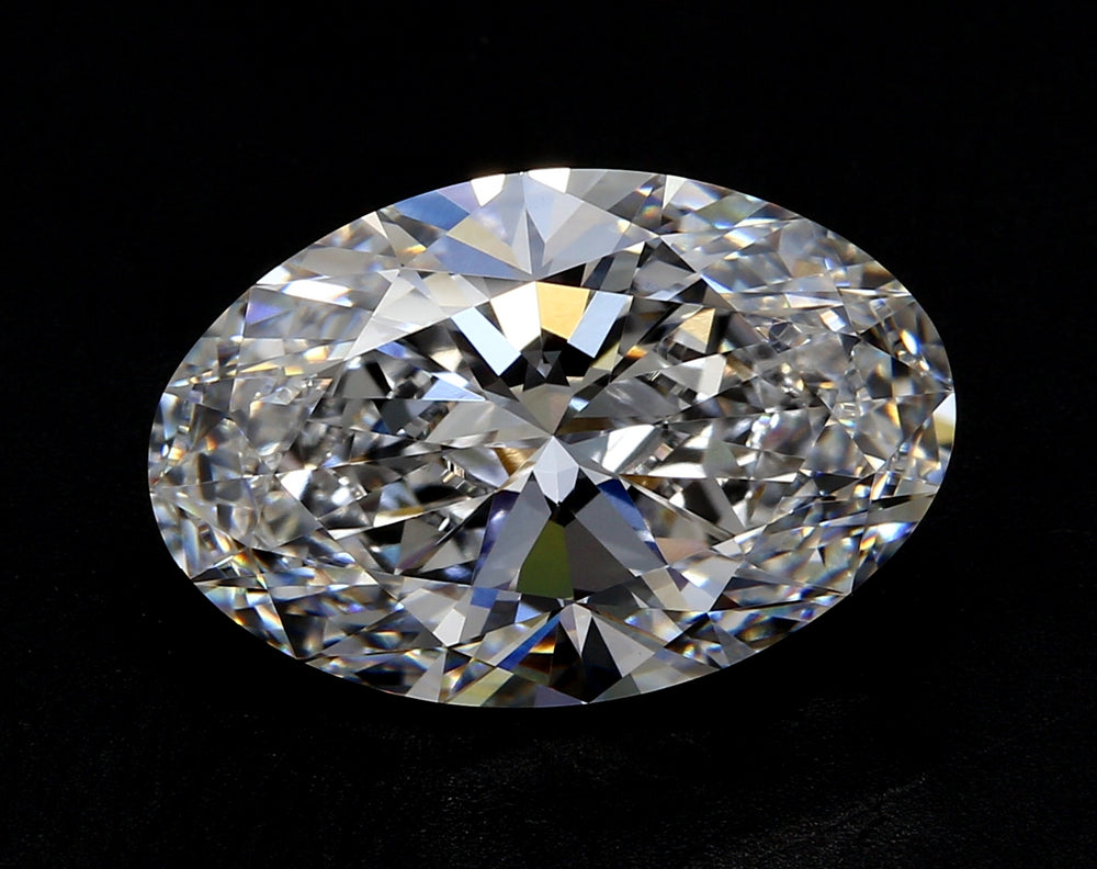 2.57 Carat Oval Lab Diamond with  Cut Diamond in 14KT  view 1
