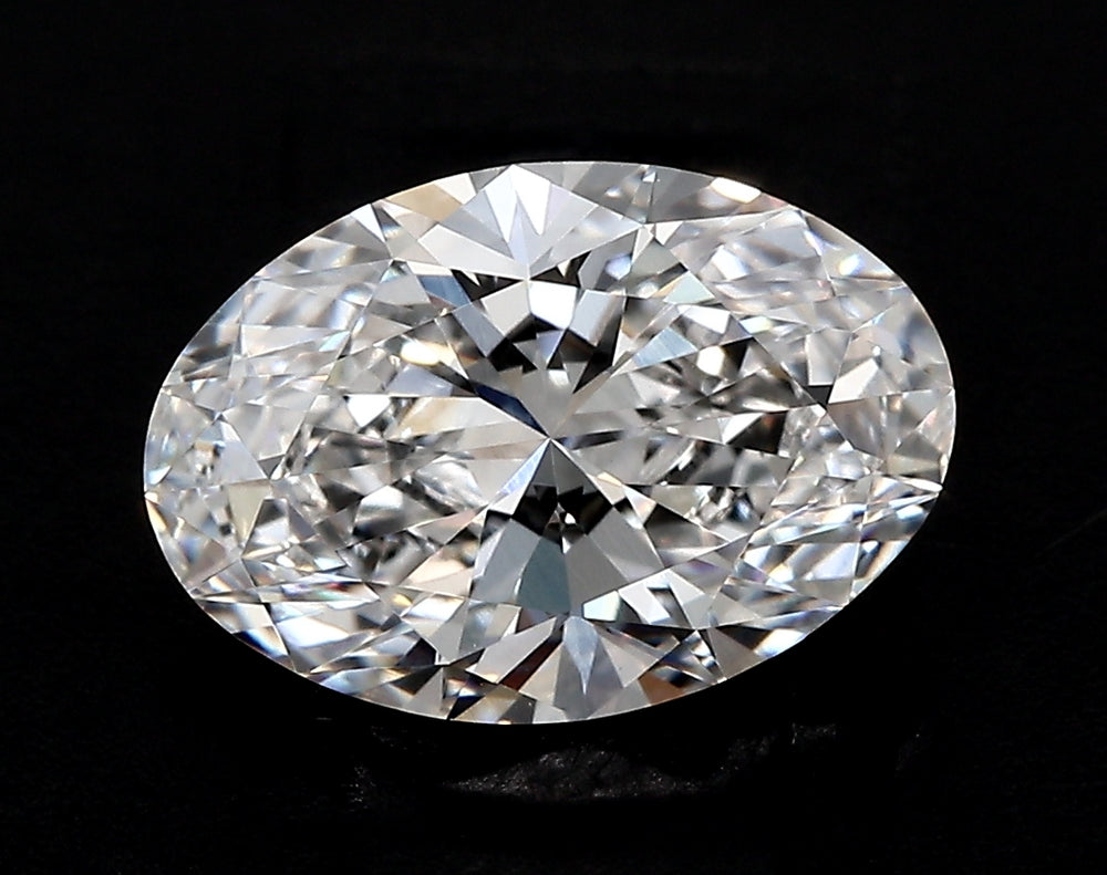3.23 Carat Oval Lab Diamond with  Cut Diamond in 14KT  view 1
