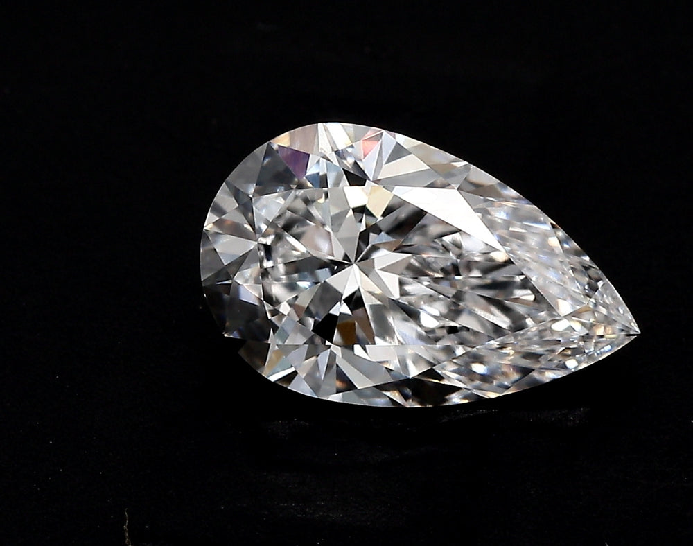 1.5 Carat Pear Lab Diamond with  Cut Diamond in 14KT  view 1
