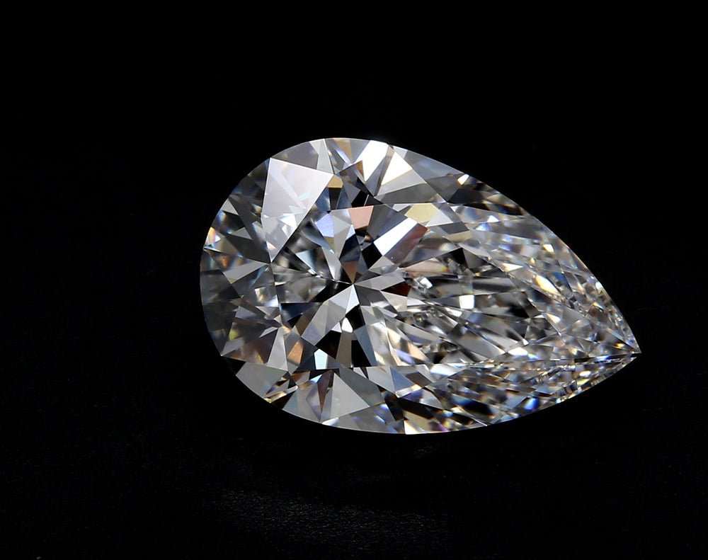 2.51 Carat Pear Lab Diamond with  Cut Diamond in 14KT  view 1
