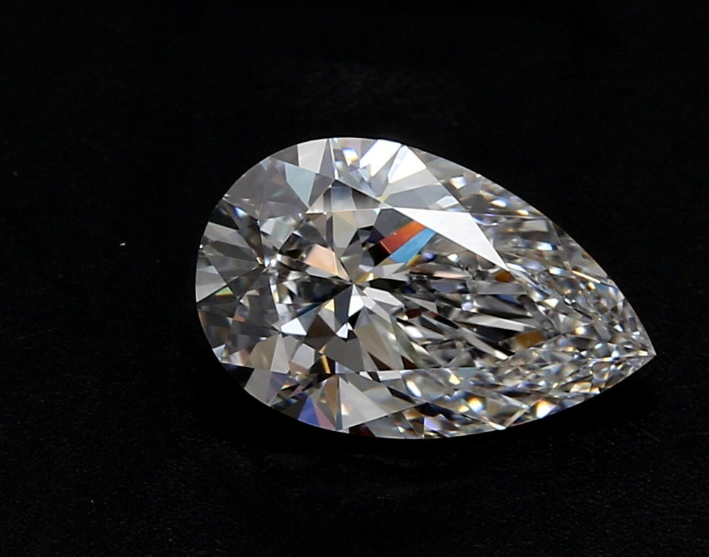 1.43 Carat Pear Lab Diamond with  Cut Diamond in 14KT  view 1
