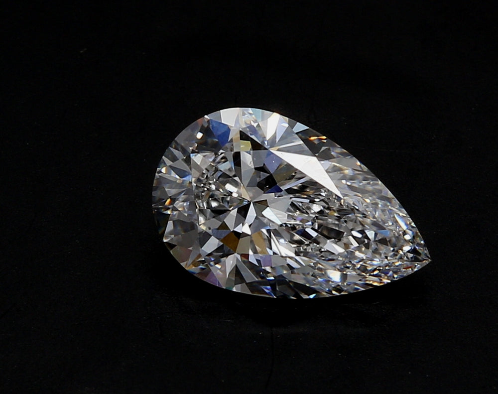 2.42 Carat Pear Lab Diamond with  Cut Diamond in 14KT  view 1
