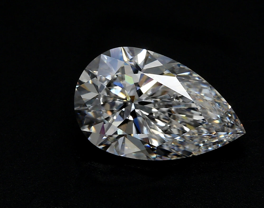2.0 Carat Pear Lab Diamond with  Cut Diamond in 14KT  view 1
