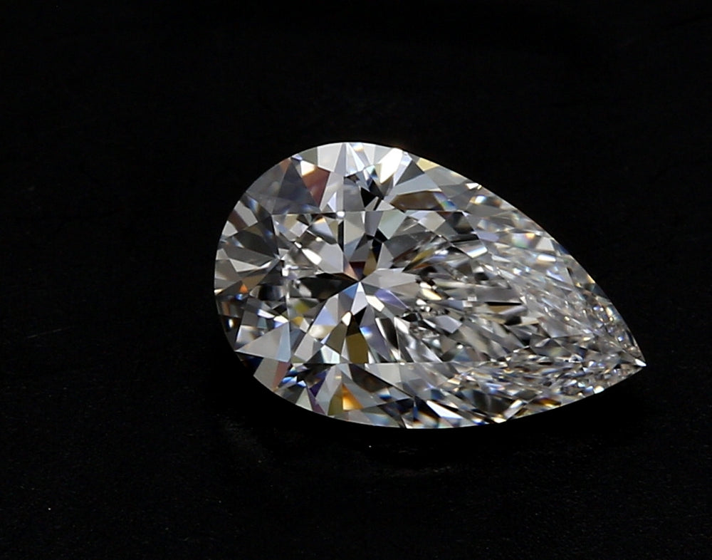 2.23 Carat Pear Lab Diamond with  Cut Diamond in 14KT  view 1
