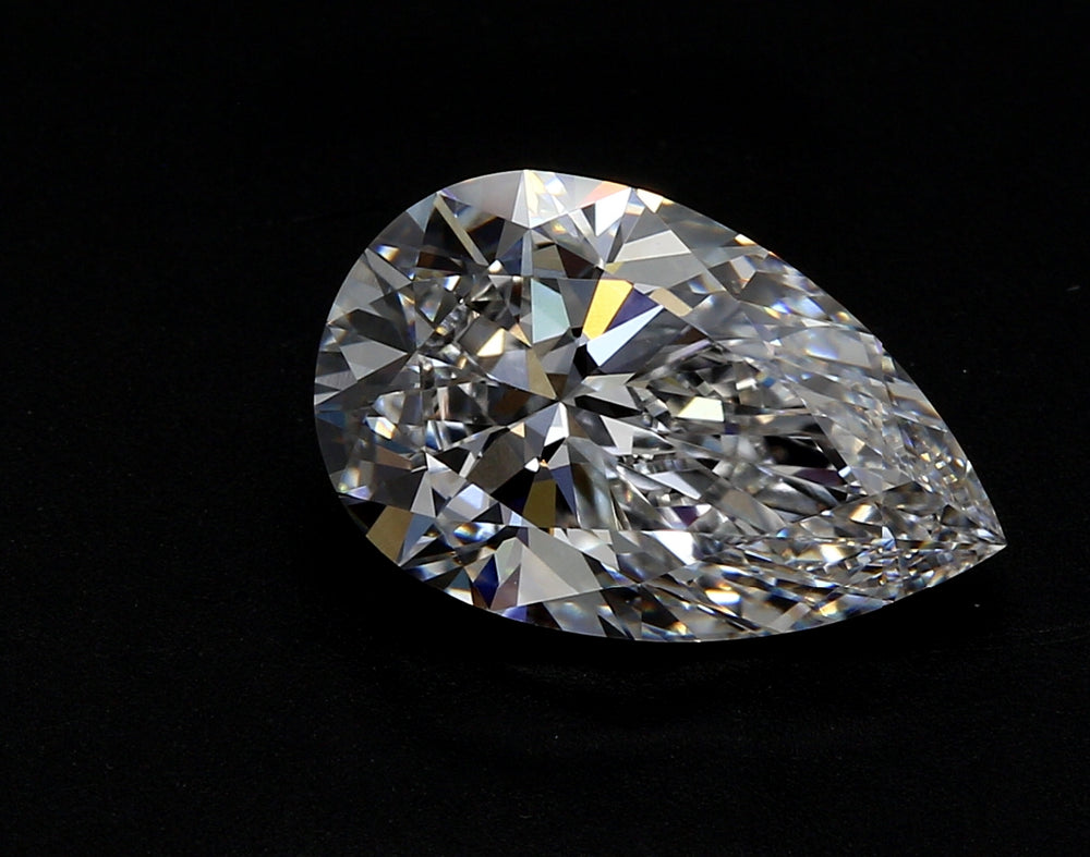 3.2 Carat Pear Lab Diamond with  Cut Diamond in 14KT  view 1
