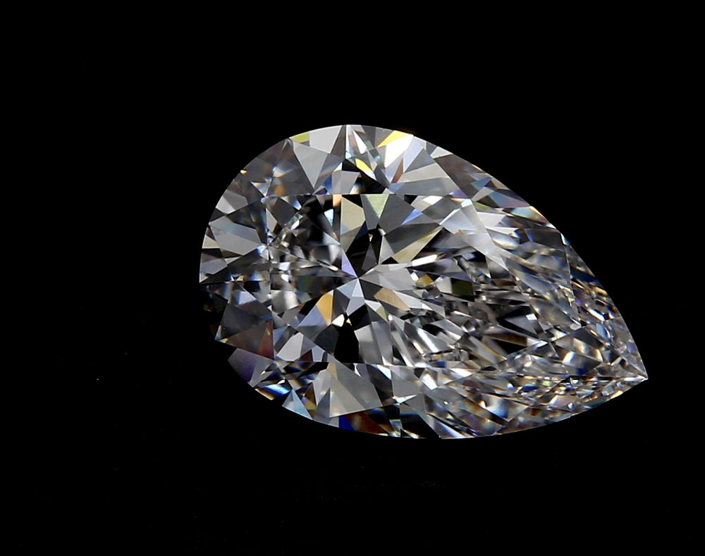 3.53 Carat Pear Lab Diamond with  Cut Diamond in 14KT  view 1

