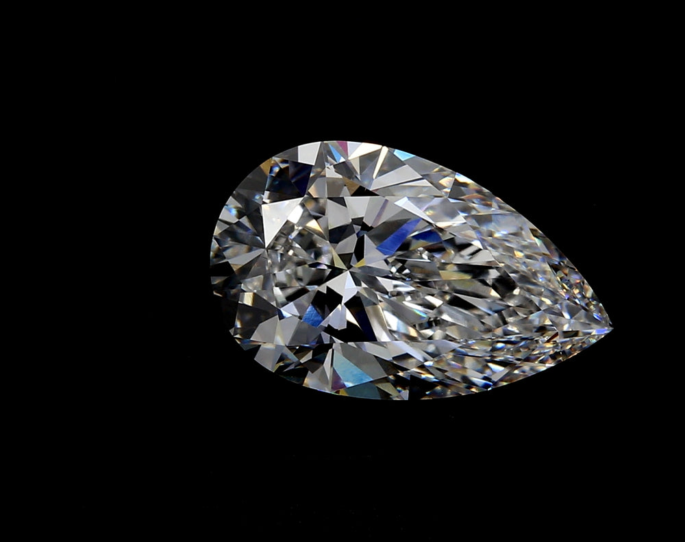 3.57 Carat Pear Lab Diamond with  Cut Diamond in 14KT  view 1
