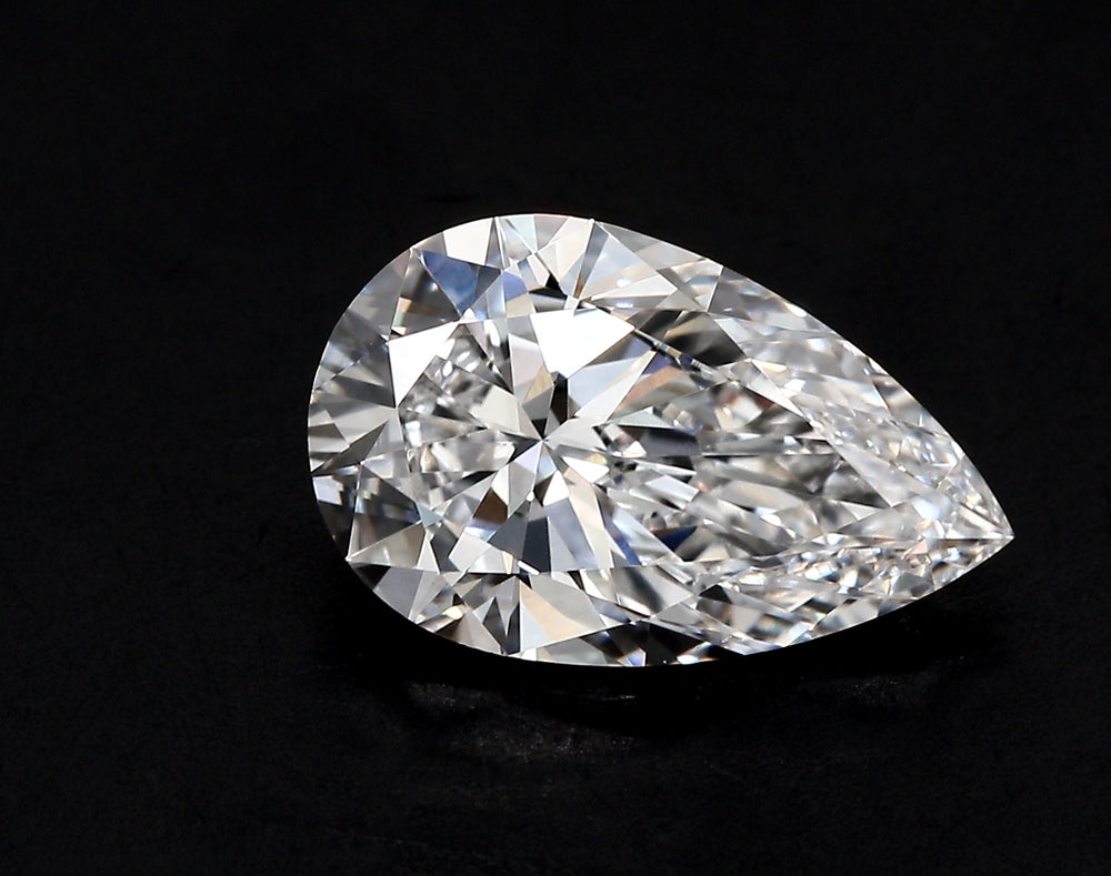 3.4 Carat Pear Lab Diamond with  Cut Diamond in 14KT  view 1
