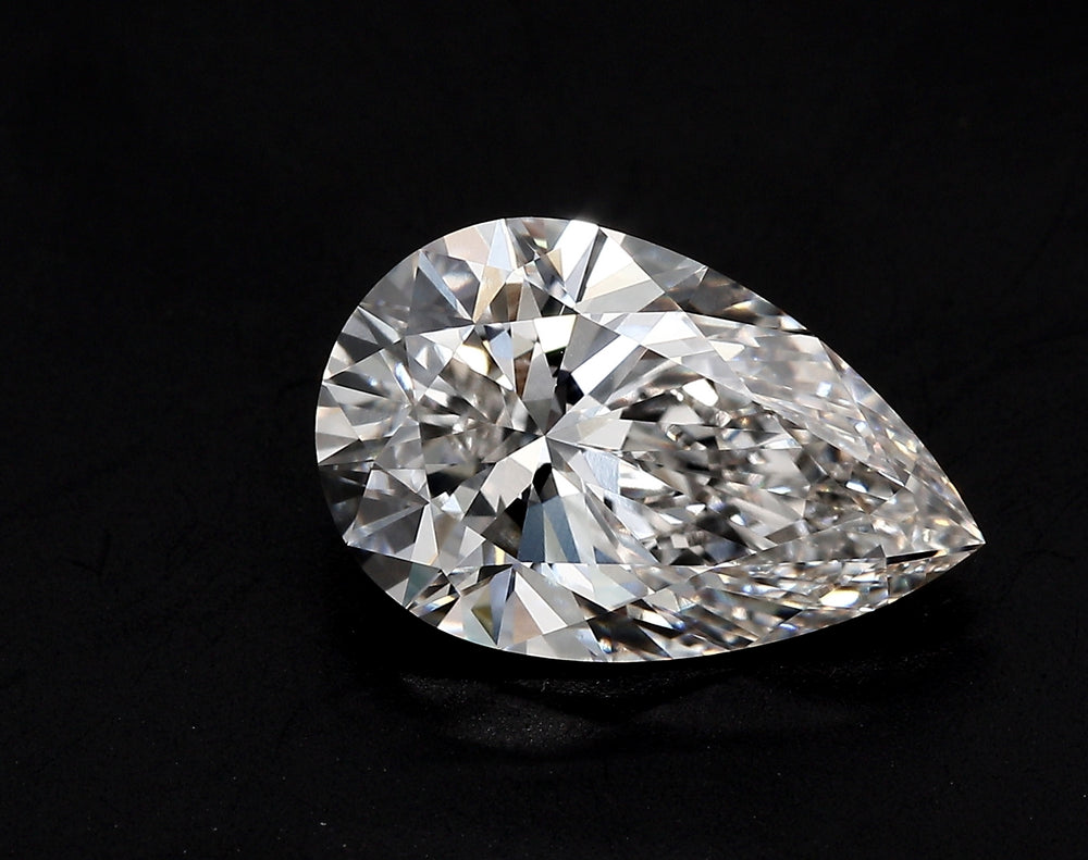 2.5 Carat Pear Lab Diamond with  Cut Diamond in 14KT  view 1
