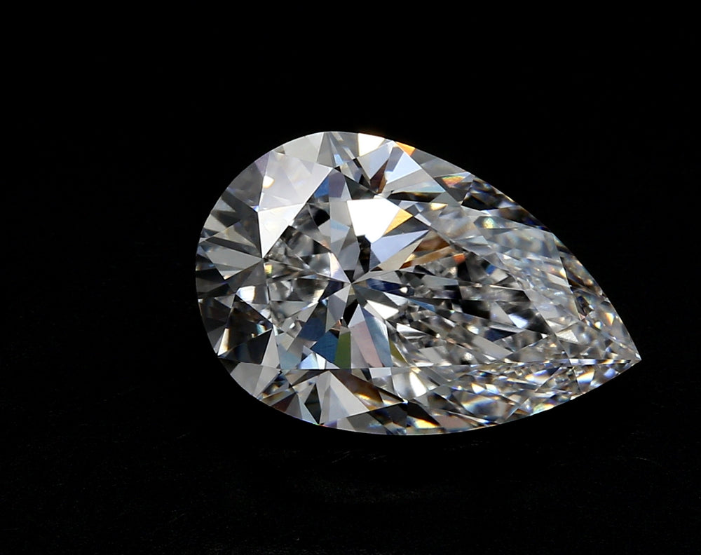 4.03 Carat Pear Lab Diamond with  Cut Diamond in 14KT  view 1
