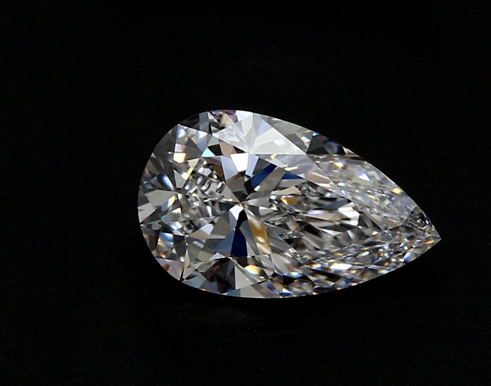 3.03 Carat Pear Lab Diamond with  Cut Diamond in 14KT  view 1
