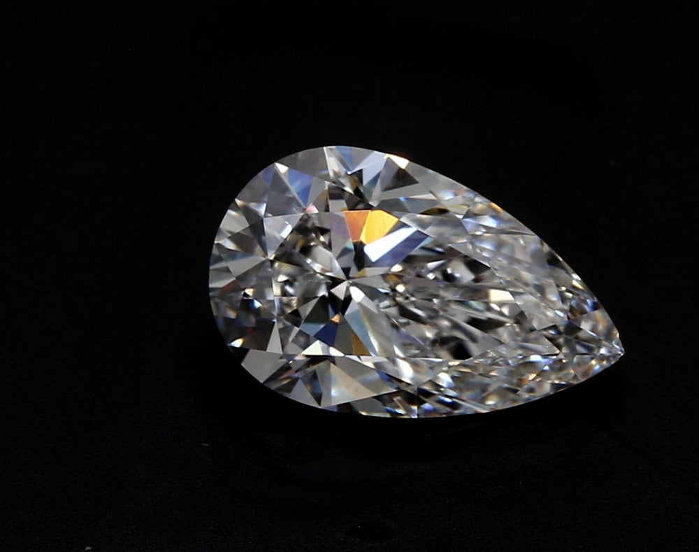 4.2 Carat Pear Lab Diamond with  Cut Diamond in 14KT  view 1
