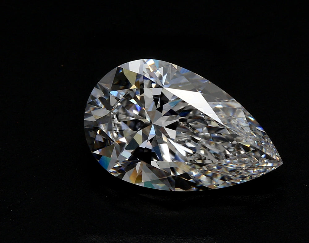 3.44 Carat Pear Lab Diamond with  Cut Diamond in 14KT  view 1
