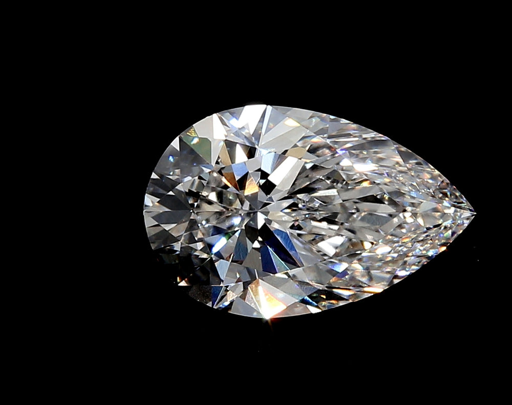 3.02 Carat Pear Lab Diamond with  Cut Diamond in 14KT  view 1

