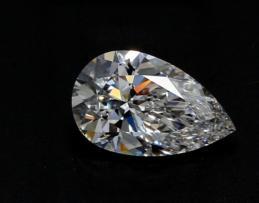 2.01 Carat Pear Lab Diamond with  Cut Diamond in 14KT  view 1
