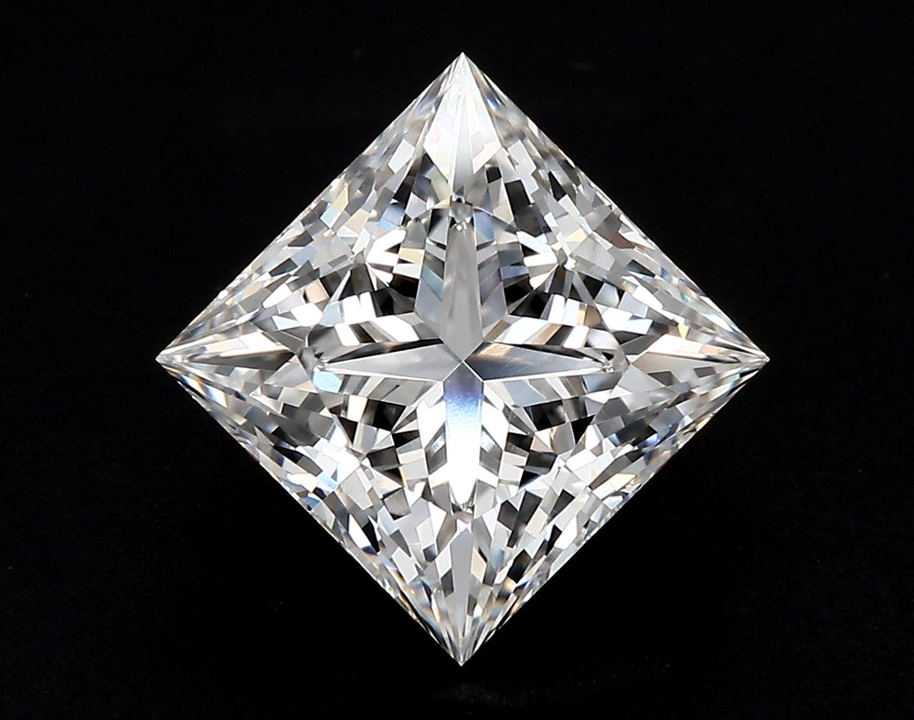 3.24 Carat Princess Lab Diamond with  Cut Diamond in 14KT  view 1
