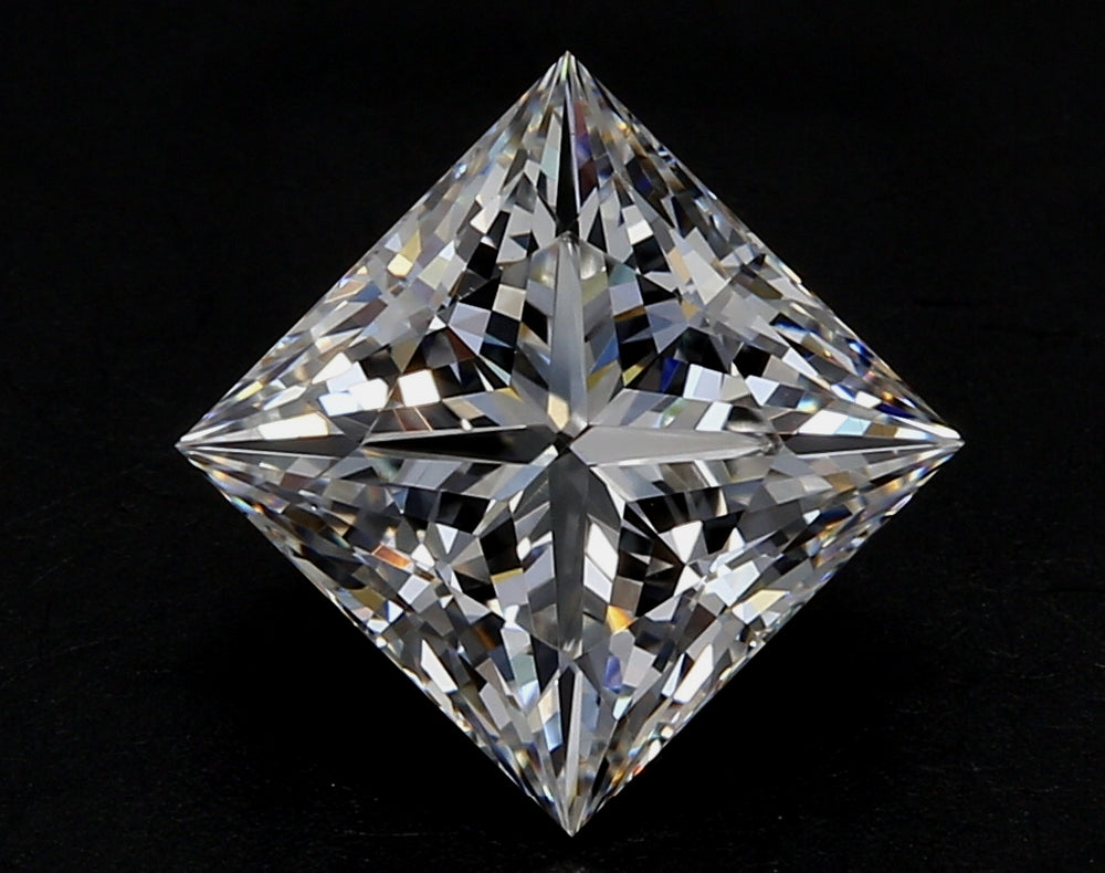 3.79 Carat Princess Lab Diamond with  Cut Diamond in 14KT  view 1

