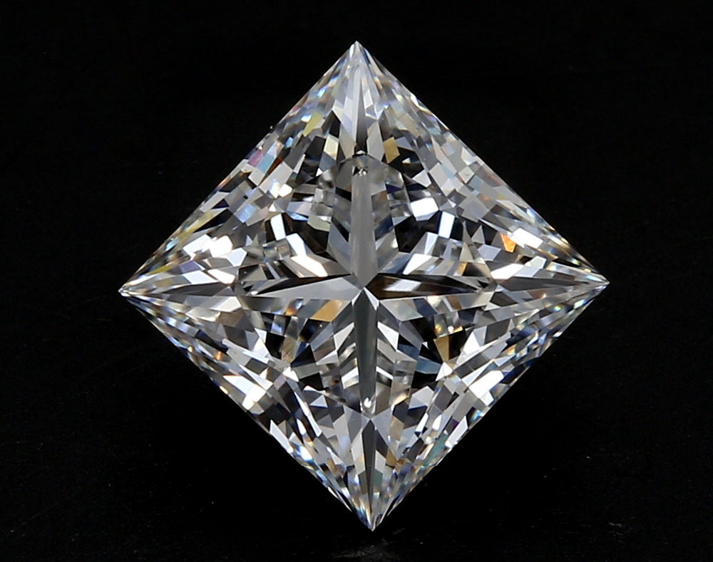 1.51 Carat Princess Lab Diamond with  Cut Diamond in 14KT  view 1
