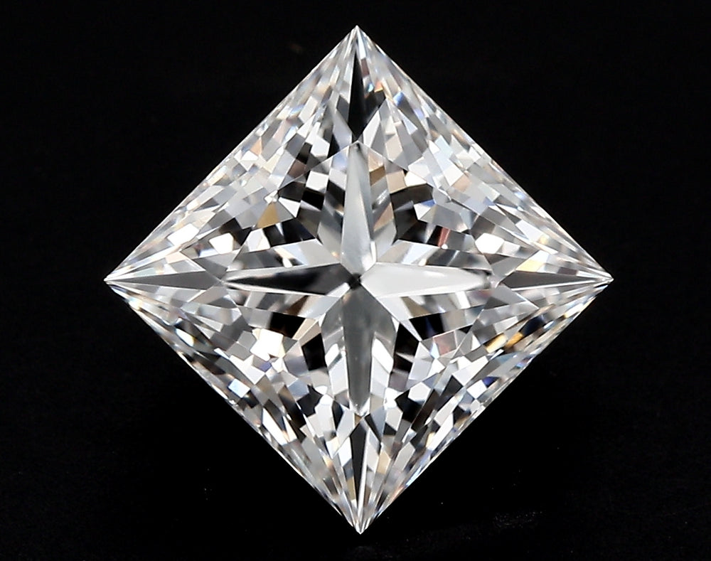 2.51 Carat Princess Lab Diamond with  Cut Diamond in 14KT  view 1
