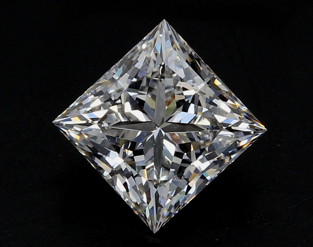 1.51 Carat Princess Lab Diamond with  Cut Diamond in 14KT  view 1
