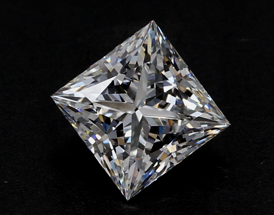 1.55 Carat Princess Lab Diamond with  Cut Diamond in 14KT  view 1
