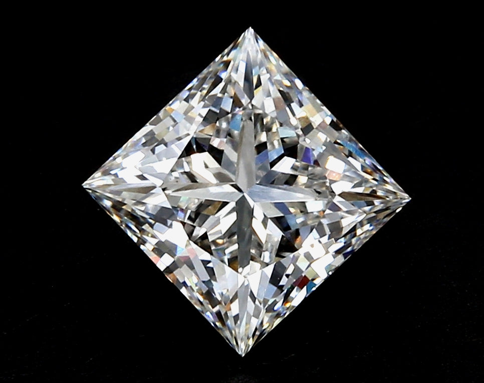 4.09 Carat Princess Lab Diamond with  Cut Diamond in 14KT  view 1
