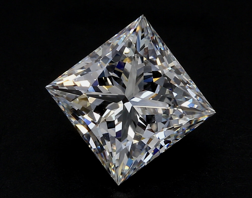 3.03 Carat Princess Lab Diamond with  Cut Diamond in 14KT  view 1
