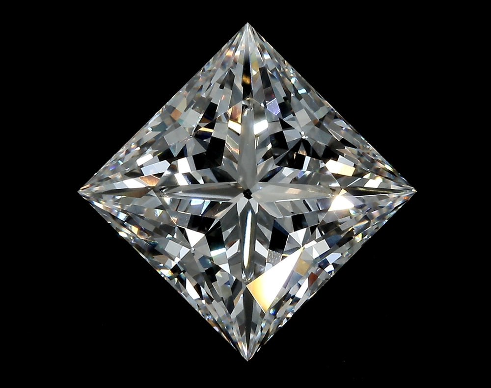 3.83 Carat Princess Lab Diamond with  Cut Diamond in 14KT  view 1
