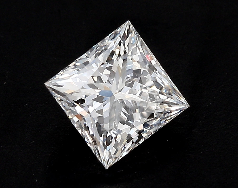 4.32 Carat Princess Lab Diamond with  Cut Diamond in 14KT  view 1
