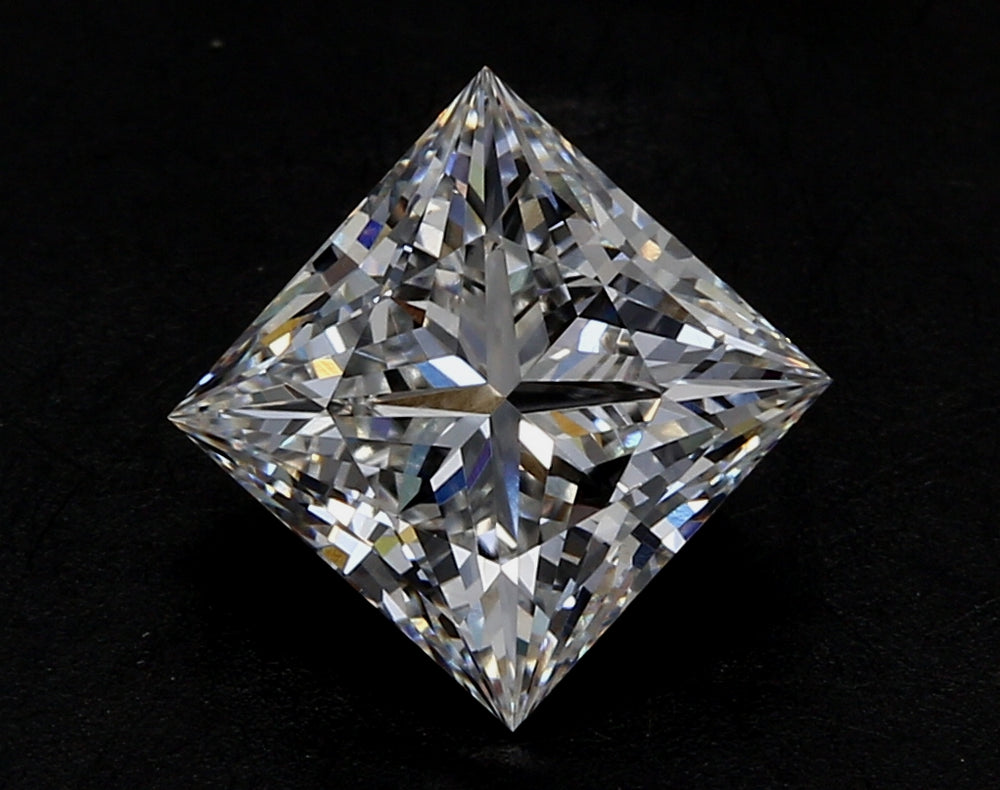 1.54 Carat Princess Lab Diamond with  Cut Diamond in 14KT  view 1
