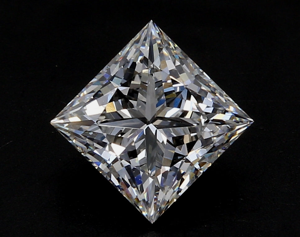 2.87 Carat Princess Lab Diamond with  Cut Diamond in 14KT  view 1
