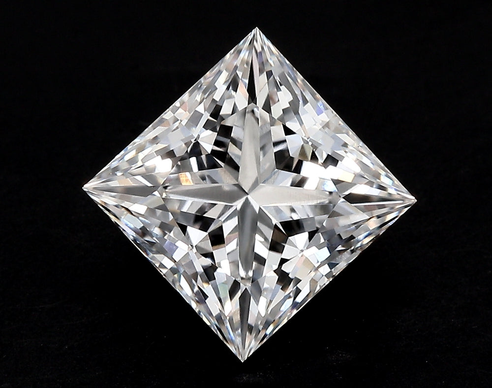 1.51 Carat Princess Lab Diamond with  Cut Diamond in 14KT  view 1
